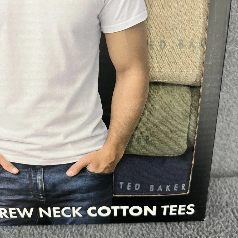 Ted Baker T-Shirt Mens Medium Multicolor 4-Pack Crew Neck Cotton Stretch Tees